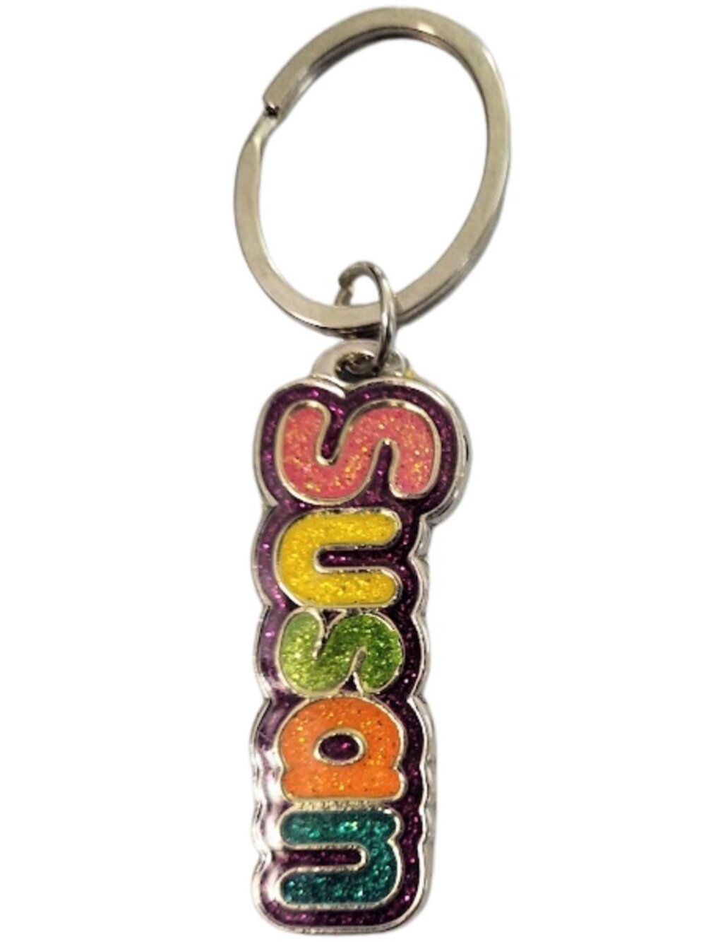 SWIBCO NW0T Colorful Galaxy Keychain Silver Metal Personalized Name SUSAN